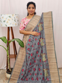 Semi Chanderi Saree - Grey