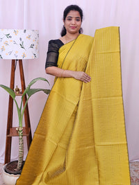 Semi Raw Silk - Yellow with Sea Gree