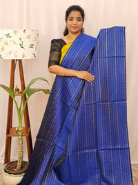Semi Raw Silk - Blue with Pink
