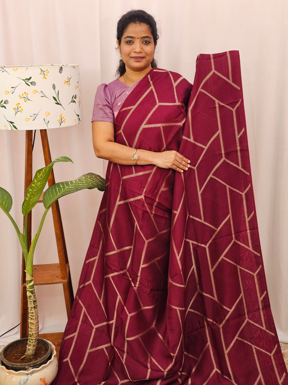 Exclusive Designer Silk Georgette Sarees - Maroon