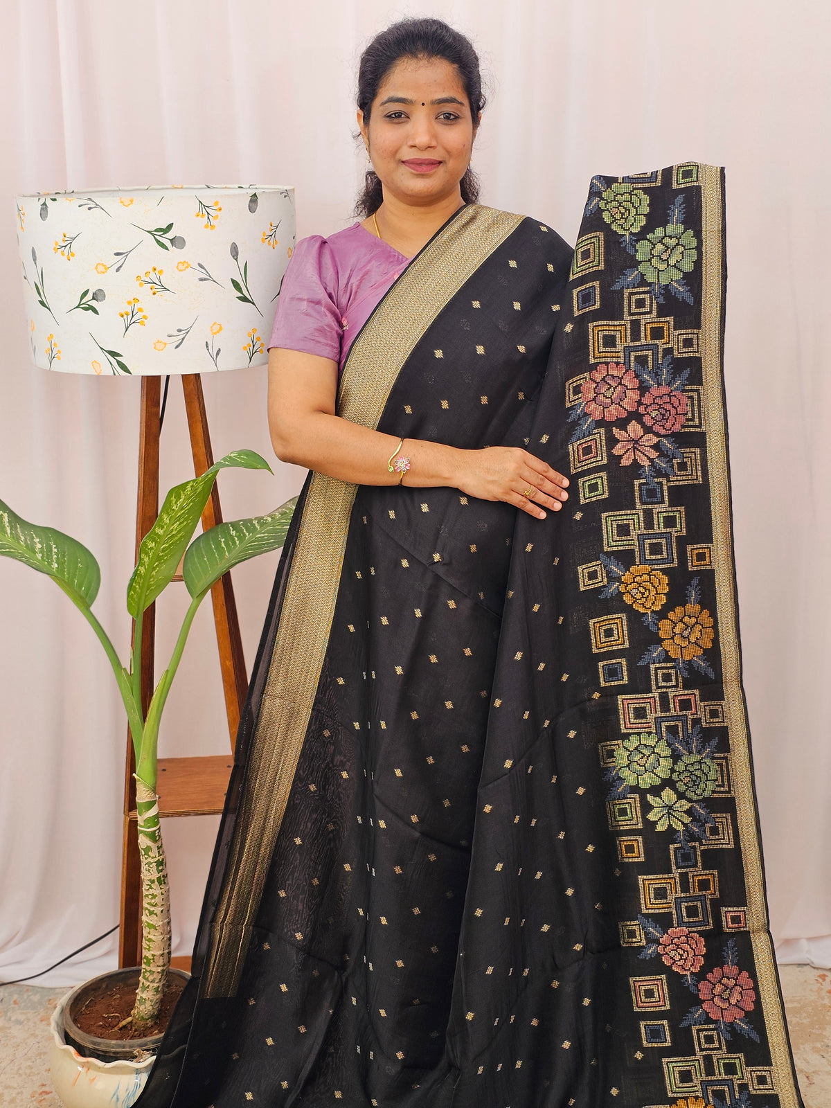 Exclusive Designer Silk Georgette Sarees - Black