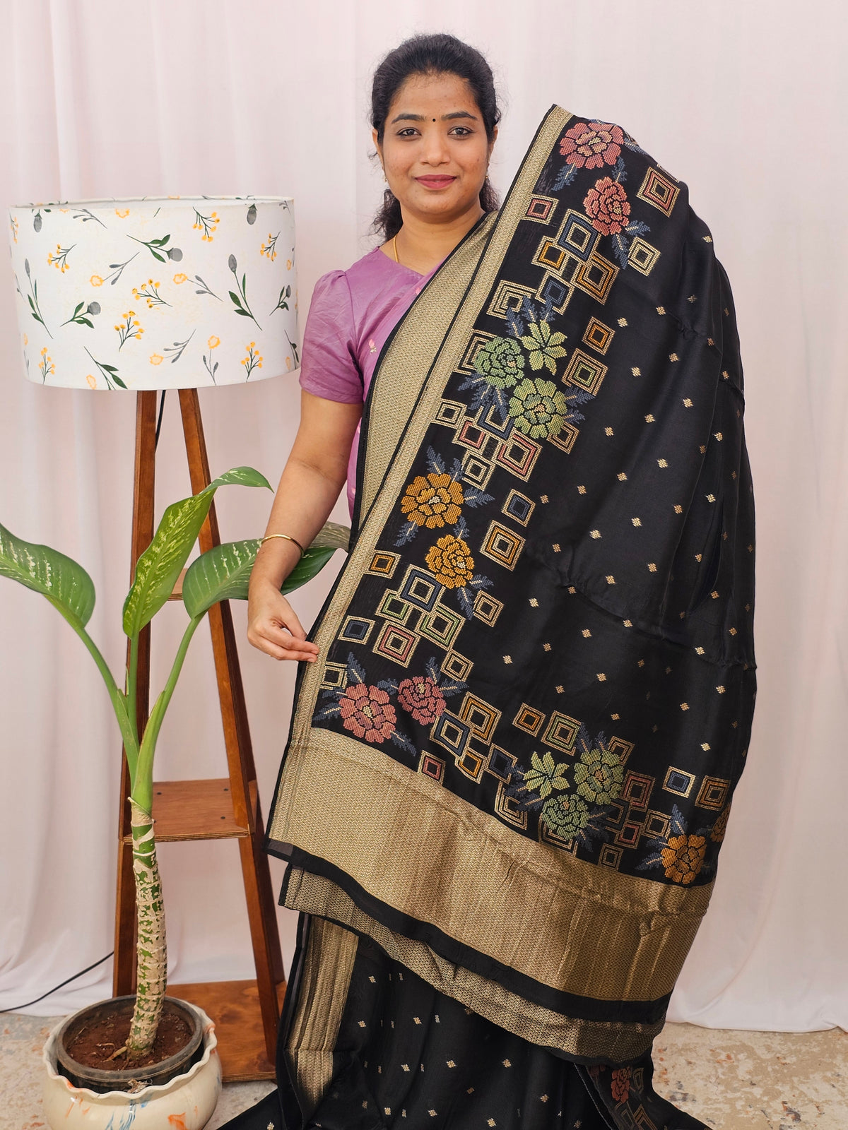 Exclusive Designer Silk Georgette Sarees - Black