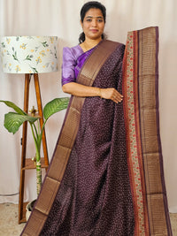Pure Chanderi Butter Silk - Dark Brown