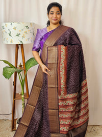 Pure Chanderi Butter Silk - Dark Brown