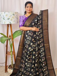 Pure Chanderi Butter Silk - Black