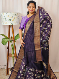 Pure Chanderi Butter Silk - Dark Purple