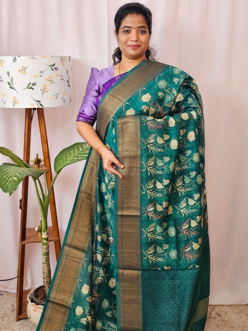 Pure Chanderi Butter Silk - Green