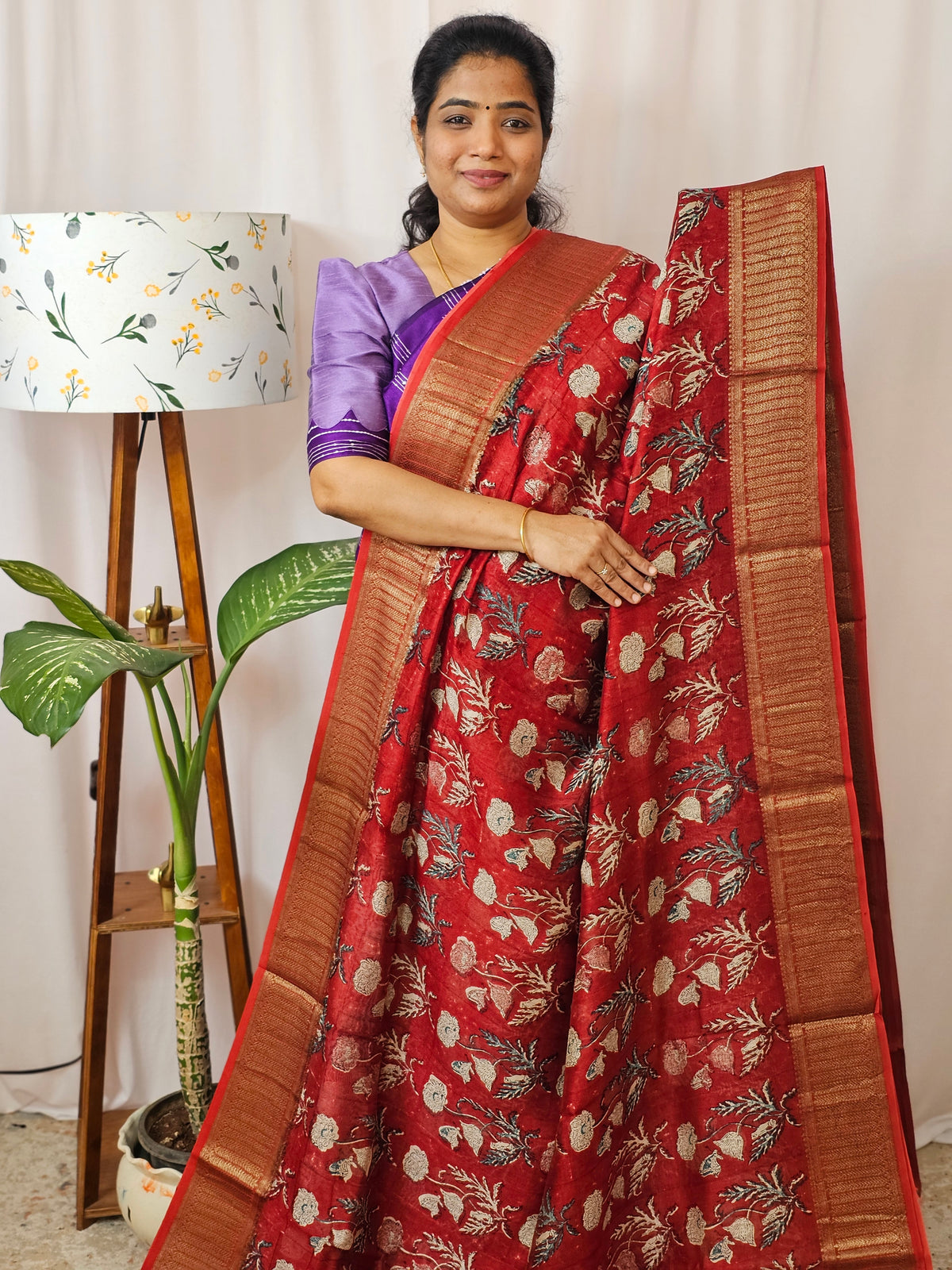 Pure Chanderi Butter Silk - Red