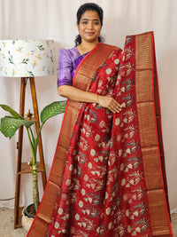Pure Chanderi Butter Silk - Red