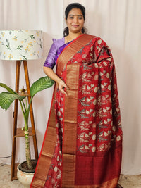 Pure Chanderi Butter Silk - Red