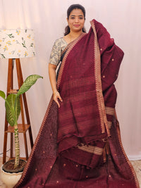 Pure Linen by Linen Sarees - Maroon