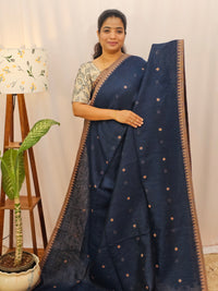 Pure Linen by Linen Sarees - Dark Blue