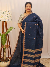 Pure Linen by Linen Sarees - Dark Blue