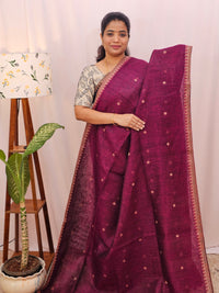 Pure Linen by Linen Sarees - Magenta Pink
