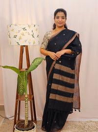 Pure Linen by Linen Sarees - Black