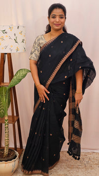 Pure Linen by Linen Sarees - Black
