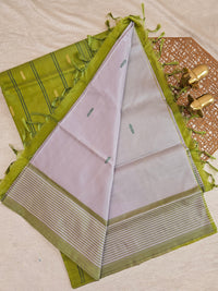 Pastel Lavender with Green Chinnalampattu Saree with Blouse
