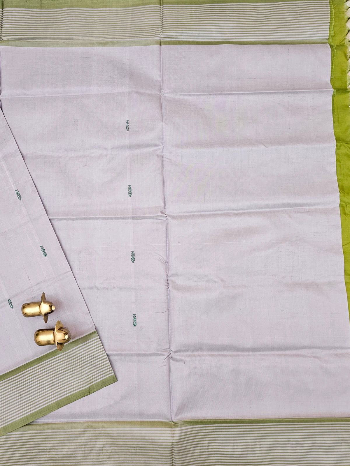 Pastel Lavender with Green Chinnalampattu Saree with Blouse