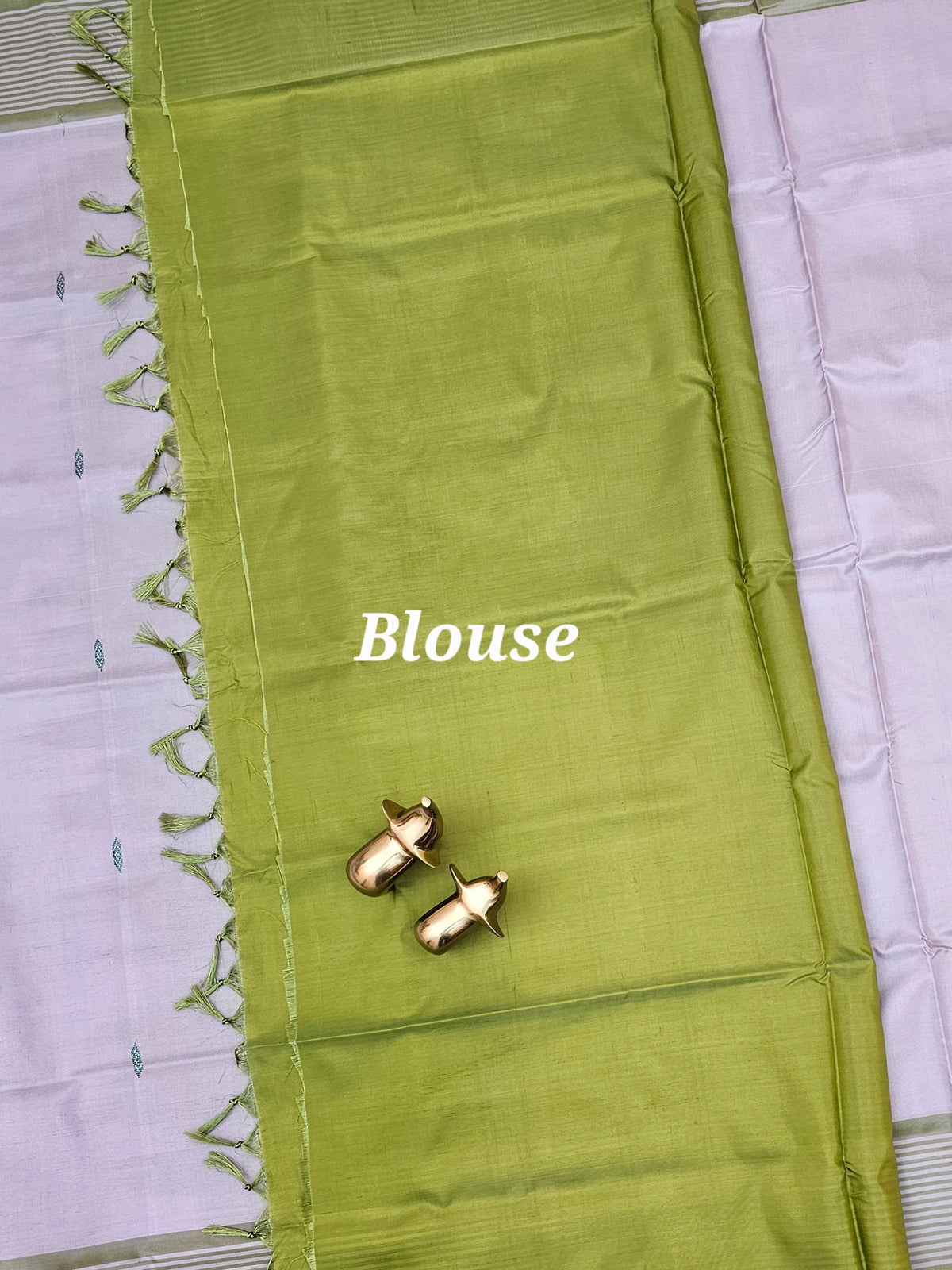 Pastel Lavender with Green Chinnalampattu Saree with Blouse