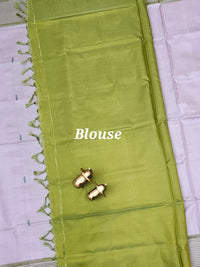 Pastel Lavender with Green Chinnalampattu Saree with Blouse
