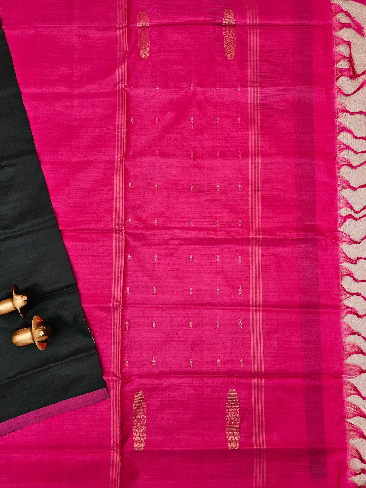 Dark Green with Pink Chinnalampattu Saree with Blouse