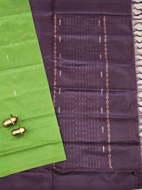 Green with Slight Purple Grey Chinnalampattu Saree with Blouse