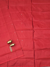 Bricky Red with Peacock Green Chinnalampattu Saree with Blouse
