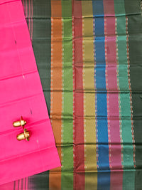 Pink with Multishade  Chinnalampattu Saree with Blouse