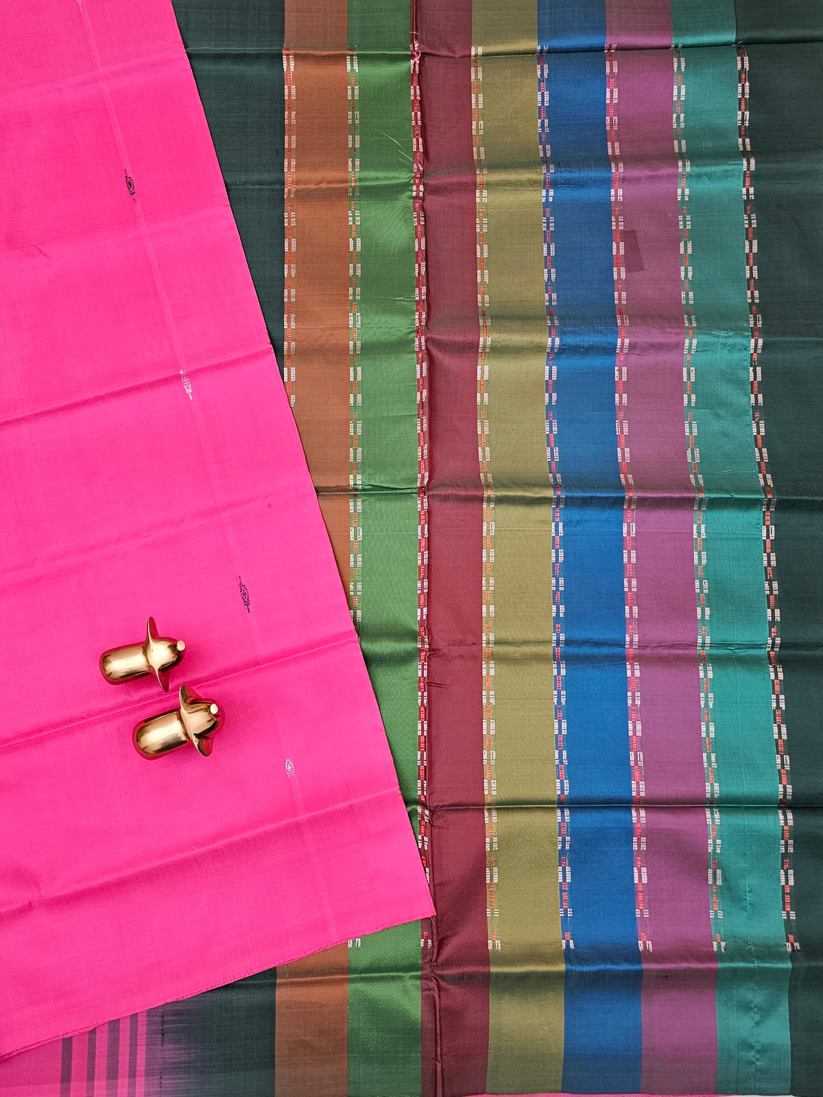 Pink with Multishade  Chinnalampattu Saree with Blouse