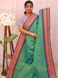 Kanchi Cotton Saree - Green Purple