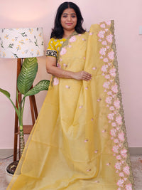 Organza Tissue Saree - Yellow