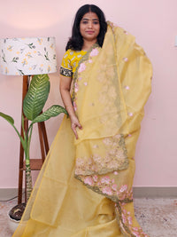 Organza Tissue Saree - Yellow