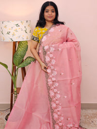 Organza Tissue Saree - Pink