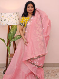 Organza Tissue Saree - Pink