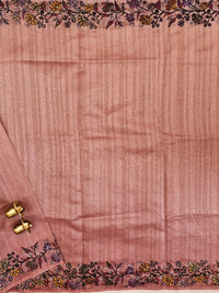 Premium Semi Tussar  with Thread Knot Work Saree - Onion Pink