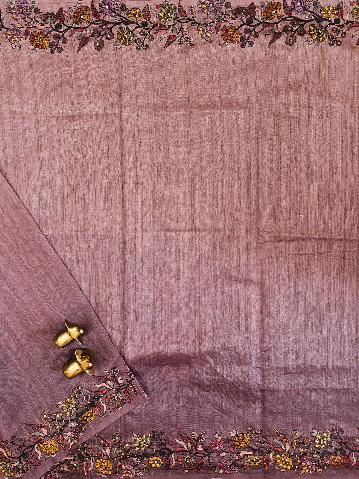 Premium Semi Tussar  with Thread Knot Work Saree - Purple