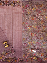 Premium Semi Tussar  with Thread Knot Work Saree - Purple