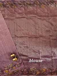 Premium Semi Tussar  with Thread Knot Work Saree - Purple