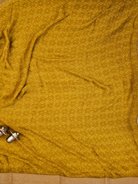 Chiffon with Zari Border Saree - Mustard Yellow