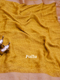 Chiffon with Zari Border Saree - Mustard Yellow