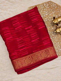 Chiffon with Zari Border Saree - Pink
