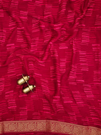 Chiffon with Zari Border Saree - Pink