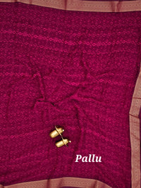 Chiffon with Zari Border Saree - Magenta Pink