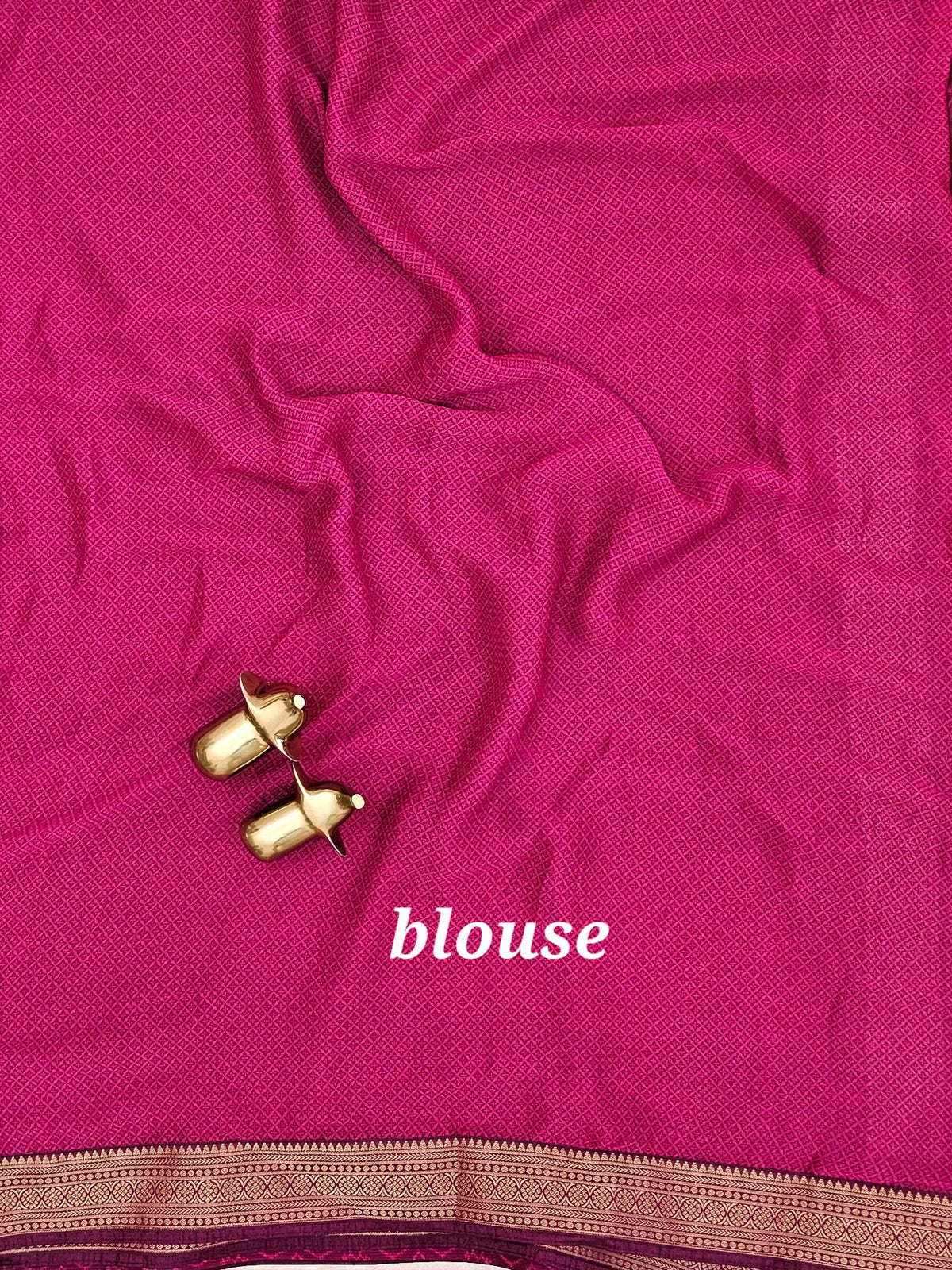 Chiffon with Zari Border Saree - Magenta Pink