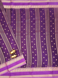 Purple with Lavender Premium Semi Mysore Crepe Silk Saree