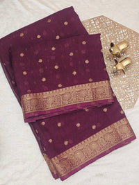 Georgette Saree -  Wine