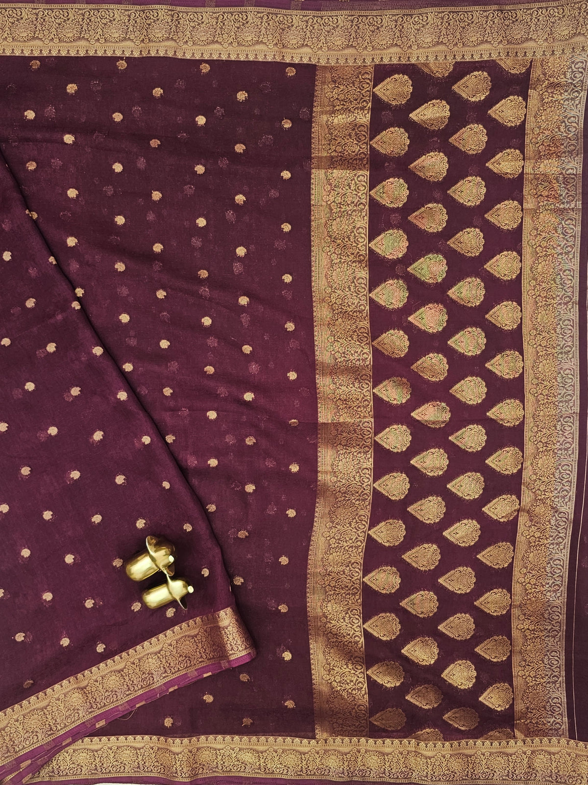 Georgette Saree -  Wine