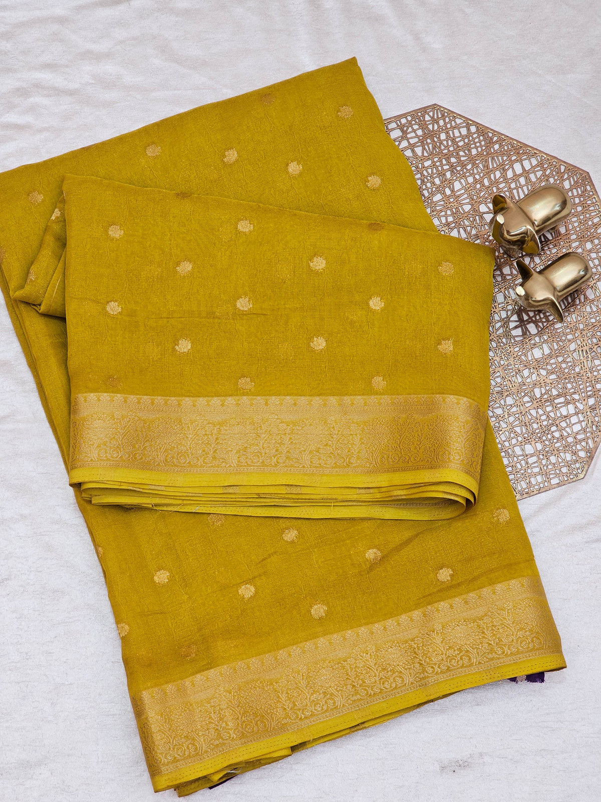 Georgette Saree -  Yellow
