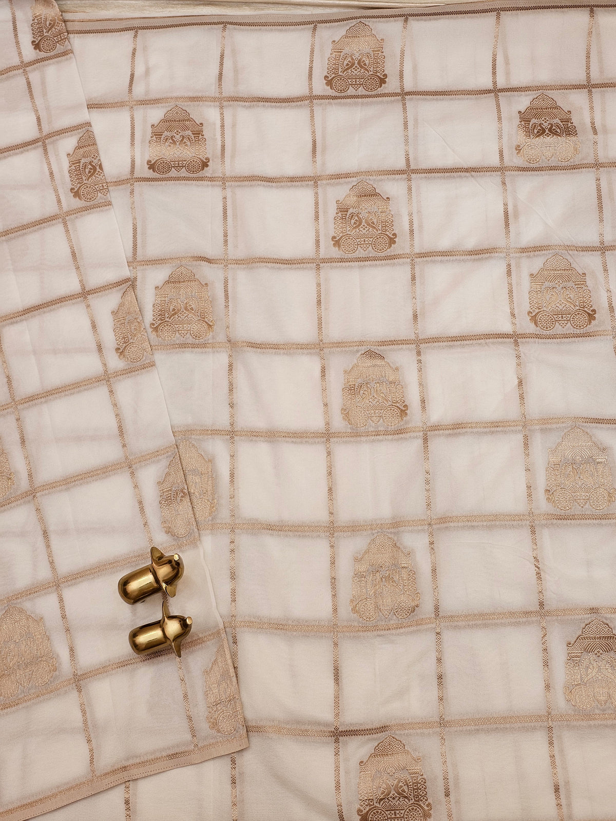 Georgette Silk Saree - White