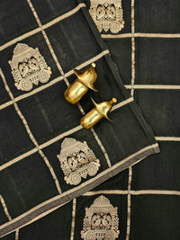 Georgette Silk Saree - Dark Bottle Green